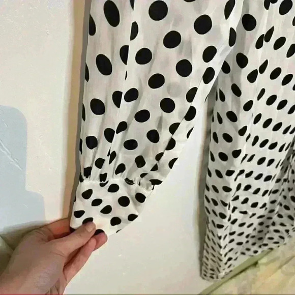 NWT Maje Ristal Polka Dot Midi Dress Coastal Preppy Garden Party French Parisian - Picture 4 of 6